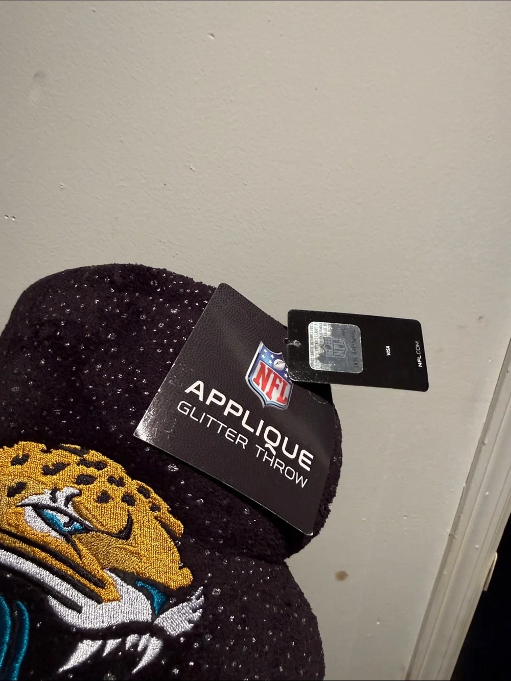 NFL Jacksonville Jaguars Black Glitter throw blanket black New polyester